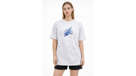 Kadın Asit Yıkamalı Oversize Tişört Bisiklet Yaka Kısa Kol T-shirt - Beyaz Kadın Asit Yıkamalı Oversize Tişört Bisiklet Yaka Kısa Kol T-shirt - Beyaz