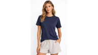 Kadın Tişört Osy Modal yumuşak dokulu Kumaş Bisiklet Yaka T-shirt - İndigo Kadın Tişört Osy Modal yumuşak dokulu Kumaş Bisiklet Yaka T-shirt - İndigo