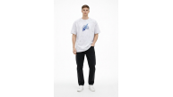 Erkek Asit Yıkamalı Oversize Tişört Bisiklet Yaka Kısa Kol T-shirt - Beyaz Erkek Asit Yıkamalı Oversize Tişört Bisiklet Yaka Kısa Kol T-shirt - Beyaz