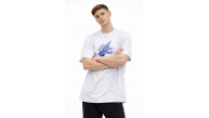 Erkek Asit Yıkamalı Oversize Tişört Bisiklet Yaka Kısa Kol T-shirt - Beyaz Erkek Asit Yıkamalı Oversize Tişört Bisiklet Yaka Kısa Kol T-shirt - Beyaz