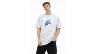 Erkek Asit Yıkamalı Oversize Tişört Bisiklet Yaka Kısa Kol T-shirt - Beyaz Erkek Asit Yıkamalı Oversize Tişört Bisiklet Yaka Kısa Kol T-shirt - Beyaz