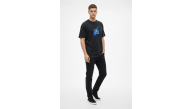 Erkek Asit Yıkamalı Oversize Tişört Bisiklet Yaka Kısa Kol T-shirt - Siyah Erkek Asit Yıkamalı Oversize Tişört Bisiklet Yaka Kısa Kol T-shirt - Siyah