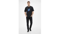 Erkek Asit Yıkamalı Oversize Tişört Bisiklet Yaka Kısa Kol T-shirt - Siyah Erkek Asit Yıkamalı Oversize Tişört Bisiklet Yaka Kısa Kol T-shirt - Siyah