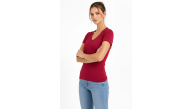 Kadın T-Shirt V Yaka Slim Fit Likralı Tişört Yazlık Basic Body - Kırmızı Kadın T-Shirt V Yaka Slim Fit Likralı Tişört Yazlık Basic Body - Kırmızı
