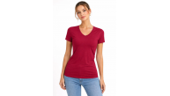 Kadın T-Shirt V Yaka Slim Fit Likralı Tişört Yazlık Basic Body - Kırmızı Kadın T-Shirt V Yaka Slim Fit Likralı Tişört Yazlık Basic Body - Kırmızı