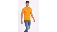 Erkek Body T-shirt V Yaka Slim Fit Likralı Kısa kol Tişört - Sarı Erkek Body T-shirt V Yaka Slim Fit Likralı Kısa kol Tişört - Sarı