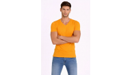 Erkek Body T-shirt V Yaka Slim Fit Likralı Kısa kol Tişört - Sarı Erkek Body T-shirt V Yaka Slim Fit Likralı Kısa kol Tişört - Sarı