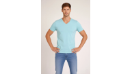 Erkek Body T-shirt V Yaka Slim Fit Likralı Kısa kol Tişört - Turkuvaz Erkek Body T-shirt V Yaka Slim Fit Likralı Kısa kol Tişört - Turkuvaz
