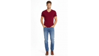 Erkek Body T-shirt V Yaka Slim Fit Likralı Kısa kol Tişört - Bordo Erkek Body T-shirt V Yaka Slim Fit Likralı Kısa kol Tişört - Bordo