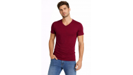 Erkek Body T-shirt V Yaka Slim Fit Likralı Kısa kol Tişört - Bordo Erkek Body T-shirt V Yaka Slim Fit Likralı Kısa kol Tişört - Bordo