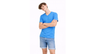 Genç Erkek Çocuk V Yaka Tişört Model - Açık Mavi Genç Erkek Çocuk V Yaka Tişört Model - Açık Mavi
