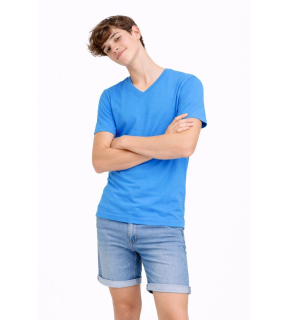 Genç Erkek Çocuk V Yaka Tişört Model - Açık Mavi
