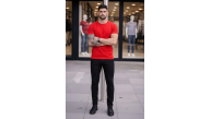 Erkek Body Tişört Bisiklet Yaka Slim Fit Likralı T-Shirt - Kırmızı Erkek Body Tişört Bisiklet Yaka Slim Fit Likralı T-Shirt - Kırmızı