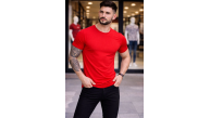 Erkek Body Tişört Bisiklet Yaka Slim Fit Likralı T-Shirt - Kırmızı Erkek Body Tişört Bisiklet Yaka Slim Fit Likralı T-Shirt - Kırmızı