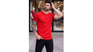 Erkek Body Tişört Bisiklet Yaka Slim Fit Likralı T-Shirt - Kırmızı Erkek Body Tişört Bisiklet Yaka Slim Fit Likralı T-Shirt - Kırmızı