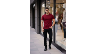 Erkek Body Tişört Bisiklet Yaka Slim Fit Likralı T-Shirt - Bordo Erkek Body Tişört Bisiklet Yaka Slim Fit Likralı T-Shirt - Bordo