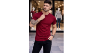 Erkek Body Tişört Bisiklet Yaka Slim Fit Likralı T-Shirt - Bordo Erkek Body Tişört Bisiklet Yaka Slim Fit Likralı T-Shirt - Bordo