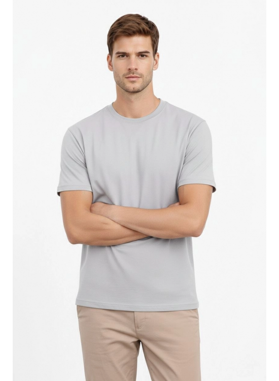 Erkek Bisiklet Yaka Yazlık Kısa kol Düz Tişört Regular Kalıp T-shirt - Gri Erkek Bisiklet Yaka Yazlık Kısa kol Düz Tişört Regular Kalıp T-shirt - Gri