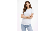 Kadın Bisiklet Yaka Yazlık Kısa kol Düz Tişört Regular Kalıp T-shirt - Beyaz Kadın Bisiklet Yaka Yazlık Kısa kol Düz Tişört Regular Kalıp T-shirt - Beyaz