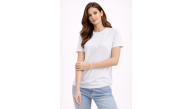 Kadın Bisiklet Yaka Yazlık Kısa kol Düz Tişört Regular Kalıp T-shirt - Beyaz Kadın Bisiklet Yaka Yazlık Kısa kol Düz Tişört Regular Kalıp T-shirt - Beyaz