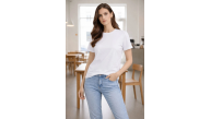 Kadın Bisiklet Yaka Yazlık Kısa kol Düz Tişört Regular Kalıp T-shirt - Beyaz Kadın Bisiklet Yaka Yazlık Kısa kol Düz Tişört Regular Kalıp T-shirt - Beyaz