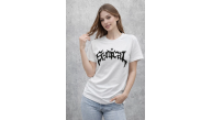 Kadın Kısa Kol Yazlık Tişört Bisiklet Yaka Baskılı Oversize T-Shirt - Beyaz Kadın Kısa Kol Yazlık Tişört Bisiklet Yaka Baskılı Oversize T-Shirt - Beyaz
