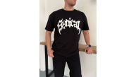 Erkek Kısa Kol Yazlık Tişört Bisiklet Yaka Baskılı Oversize T-Shirt - Siyah Erkek Kısa Kol Yazlık Tişört Bisiklet Yaka Baskılı Oversize T-Shirt - Siyah