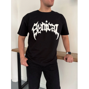Erkek Kısa Kol Yazlık Tişört Bisiklet Yaka Baskılı Oversize T-Shirt - Siyah