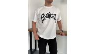 Erkek Kısa Kol Yazlık Tişört Bisiklet Yaka Baskılı Oversize T-Shirt - Beyaz Erkek Kısa Kol Yazlık Tişört Bisiklet Yaka Baskılı Oversize T-Shirt - Beyaz