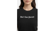 Kadın Wafıl Kumaş Tişört Regular Kalıp Bisiklet Yaka Baskılı T-Shirt - Siyah Kadın Wafıl Kumaş Tişört Regular Kalıp Bisiklet Yaka Baskılı T-Shirt - Siyah