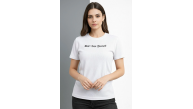 Kadın Wafıl Kumaş Tişört Regular Kalıp Bisiklet Yaka Baskılı T-Shirt - Beyaz Kadın Wafıl Kumaş Tişört Regular Kalıp Bisiklet Yaka Baskılı T-Shirt - Beyaz