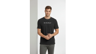 Erkek Wafıl Kumaş Tişört Regular Kalıp Bisiklet Yaka Baskılı T-Shirt - Siyah Erkek Wafıl Kumaş Tişört Regular Kalıp Bisiklet Yaka Baskılı T-Shirt - Siyah