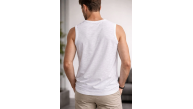Erkek Flamlı Kumaş Kolsuz Atlet Günlük Fitness Spor T-Shirt - Beyaz Erkek Flamlı Kumaş Kolsuz Atlet Günlük Fitness Spor T-Shirt - Beyaz