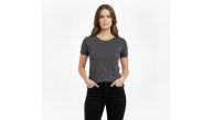 Kadın T-Shirt Bisiklet Yaka Slim Fit Likralı Tişört Yazlık Basic Body - Füme Kadın T-Shirt Bisiklet Yaka Slim Fit Likralı Tişört Yazlık Basic Body - Füme