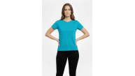 Kadın T-Shirt Bisiklet Yaka Slim Fit Likralı Tişört Yazlık Basic Body - Turkuvaz Kadın T-Shirt Bisiklet Yaka Slim Fit Likralı Tişört Yazlık Basic Body - Turkuvaz