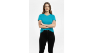 Kadın T-Shirt Bisiklet Yaka Slim Fit Likralı Tişört Yazlık Basic Body - Turkuvaz Kadın T-Shirt Bisiklet Yaka Slim Fit Likralı Tişört Yazlık Basic Body - Turkuvaz