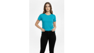 Kadın T-Shirt Bisiklet Yaka Slim Fit Likralı Tişört Yazlık Basic Body - Turkuvaz Kadın T-Shirt Bisiklet Yaka Slim Fit Likralı Tişört Yazlık Basic Body - Turkuvaz