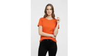Kadın T-Shirt Bisiklet Yaka Slim Fit Likralı Tişört Yazlık Basic Body - Turuncu Kadın T-Shirt Bisiklet Yaka Slim Fit Likralı Tişört Yazlık Basic Body - Turuncu