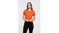 Kadın T-Shirt Bisiklet Yaka Slim Fit Likralı Tişört Yazlık Basic Body - Turuncu Kadın T-Shirt Bisiklet Yaka Slim Fit Likralı Tişört Yazlık Basic Body - Turuncu