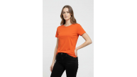 Kadın T-Shirt Bisiklet Yaka Slim Fit Likralı Tişört Yazlık Basic Body - Turuncu Kadın T-Shirt Bisiklet Yaka Slim Fit Likralı Tişört Yazlık Basic Body - Turuncu
