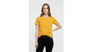 Kadın T-Shirt Bisiklet Yaka Slim Fit Likralı Tişört Yazlık Basic Body - Sarı Kadın T-Shirt Bisiklet Yaka Slim Fit Likralı Tişört Yazlık Basic Body - Sarı