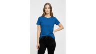 Kadın T-Shirt Bisiklet Yaka Slim Fit Likralı Tişört Yazlık Basic Body - İndigo Kadın T-Shirt Bisiklet Yaka Slim Fit Likralı Tişört Yazlık Basic Body - İndigo