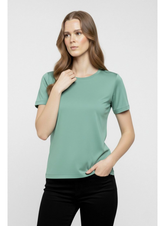 Kadın T-Shirt Bisiklet Yaka Slim Fit Likralı Tişört Yazlık Basic Body - Mint Yeşili Kadın T-Shirt Bisiklet Yaka Slim Fit Likralı Tişört Yazlık Basic Body - Mint Yeşili