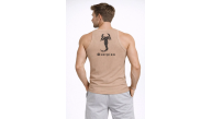 Erkek Spor Slimfit Fitilli Kaşkorse Arka Basklı Atlet 2'li Set Kahverengi-Beyaz Erkek Spor Slimfit Fitilli Kaşkorse Arka Basklı Atlet 2'li Set Kahverengi-Beyaz