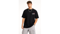 Erkek Kısa Kol Yazlık Tişört Bisiklet Yaka Baskılı Oversize T-Shirt - Siyah Erkek Kısa Kol Yazlık Tişört Bisiklet Yaka Baskılı Oversize T-Shirt - Siyah