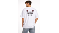 Erkek Kısa Kol Yazlık Tişört Bisiklet Yaka Baskılı Oversize T-Shirt - Beyaz Erkek Kısa Kol Yazlık Tişört Bisiklet Yaka Baskılı Oversize T-Shirt - Beyaz