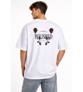 Erkek Kısa Kol Yazlık Tişört Bisiklet Yaka Baskılı Oversize T-Shirt - Beyaz