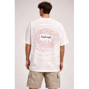 Erkek Kısa Kol Yazlık Tişört Bisiklet Yaka Baskılı Oversize T-Shirt - Beyaz