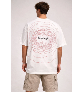 Erkek Kısa Kol Yazlık Tişört Bisiklet Yaka Baskılı Oversize T-Shirt - Beyaz