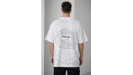 Erkek Kısa Kol Yazlık Tişört Bisiklet Yaka Baskılı Oversize T-Shirt - Beyaz